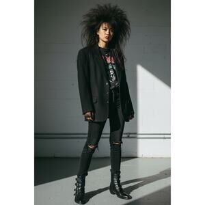 Vtg Banana Republic 100% Wool 3 Button Blazer 10 Black 80s Punk Preppy Capsule